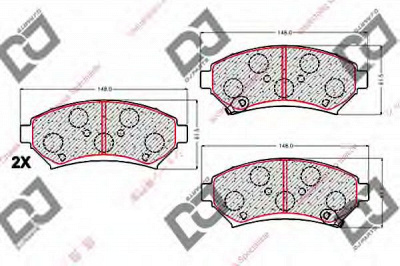 DJ PARTS bp2010 -  Комплект тормозных колодок, дисковый тормоз